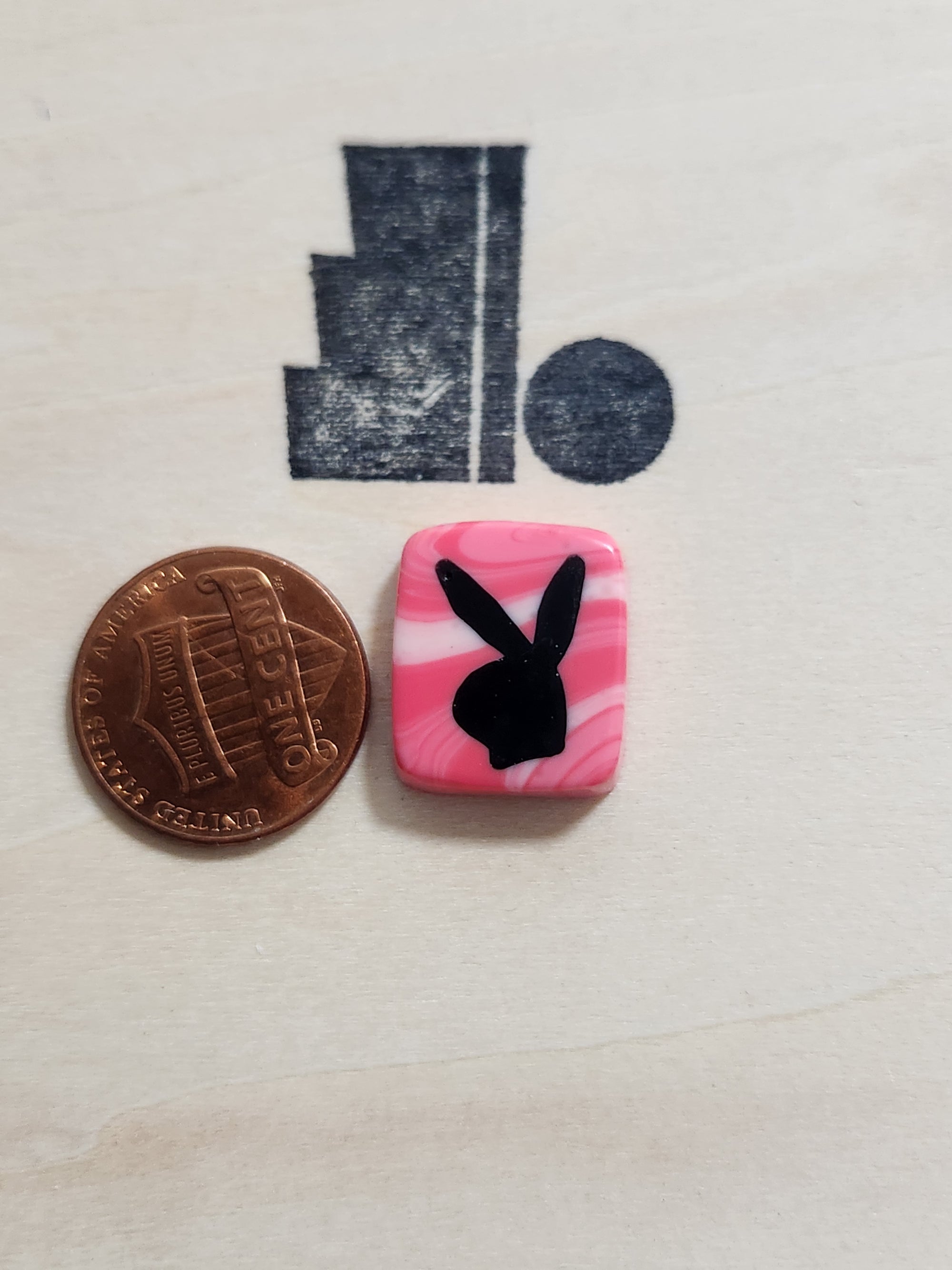 Mini pink with black bunny 1