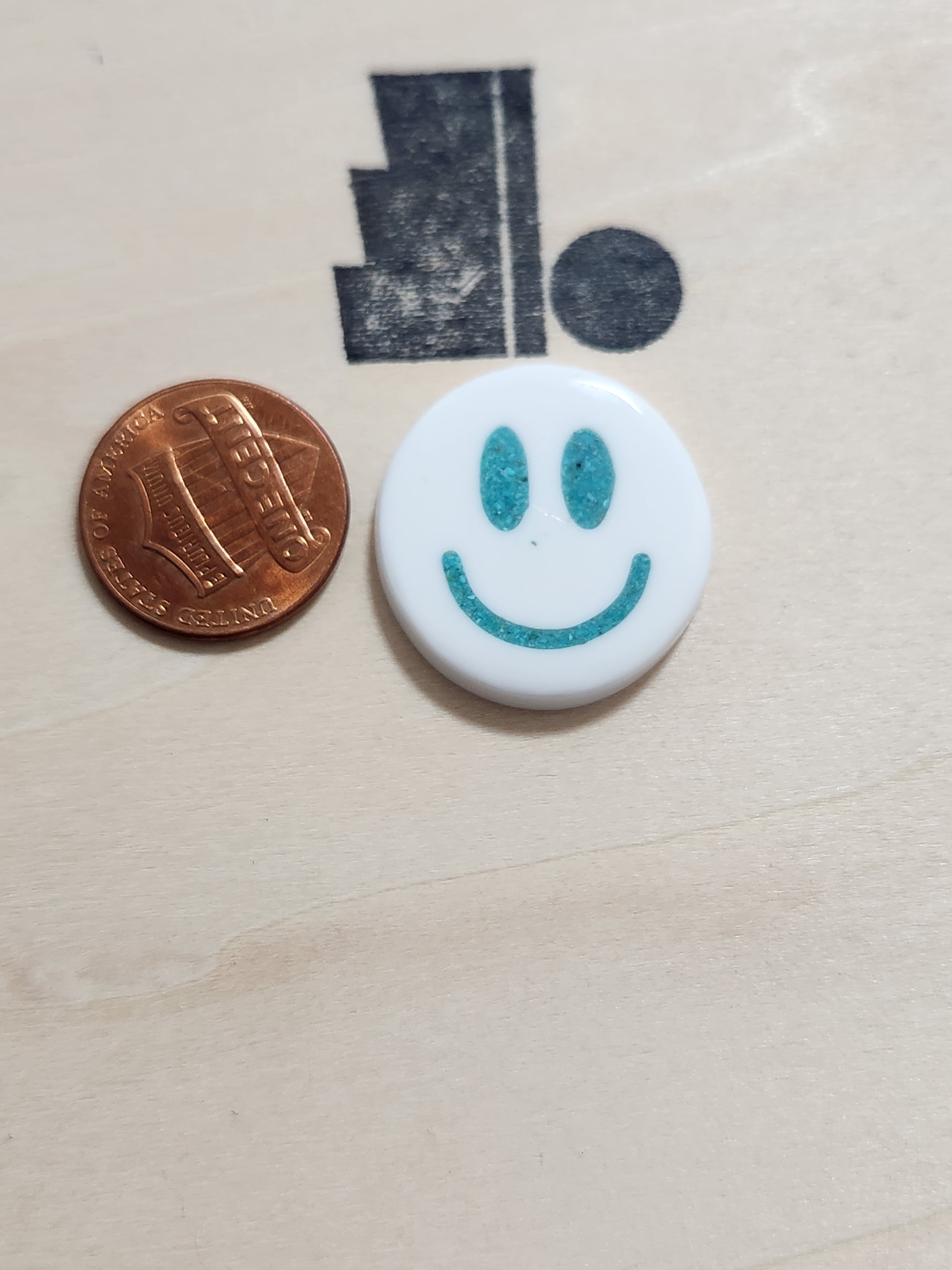 White and Turquoise smiley