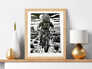 Cruisin Linocut Print - Indigenized