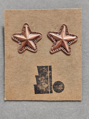 Copper Stars Stud Earrings