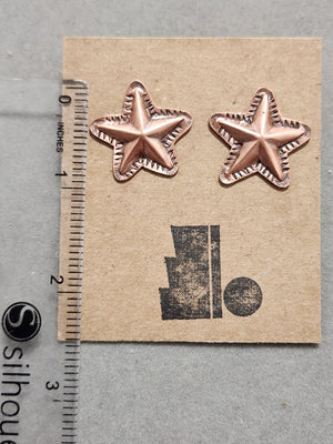 Copper Stars Stud Earrings