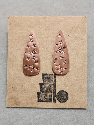 A Cosmic Event Copper  Stud Back Earrings